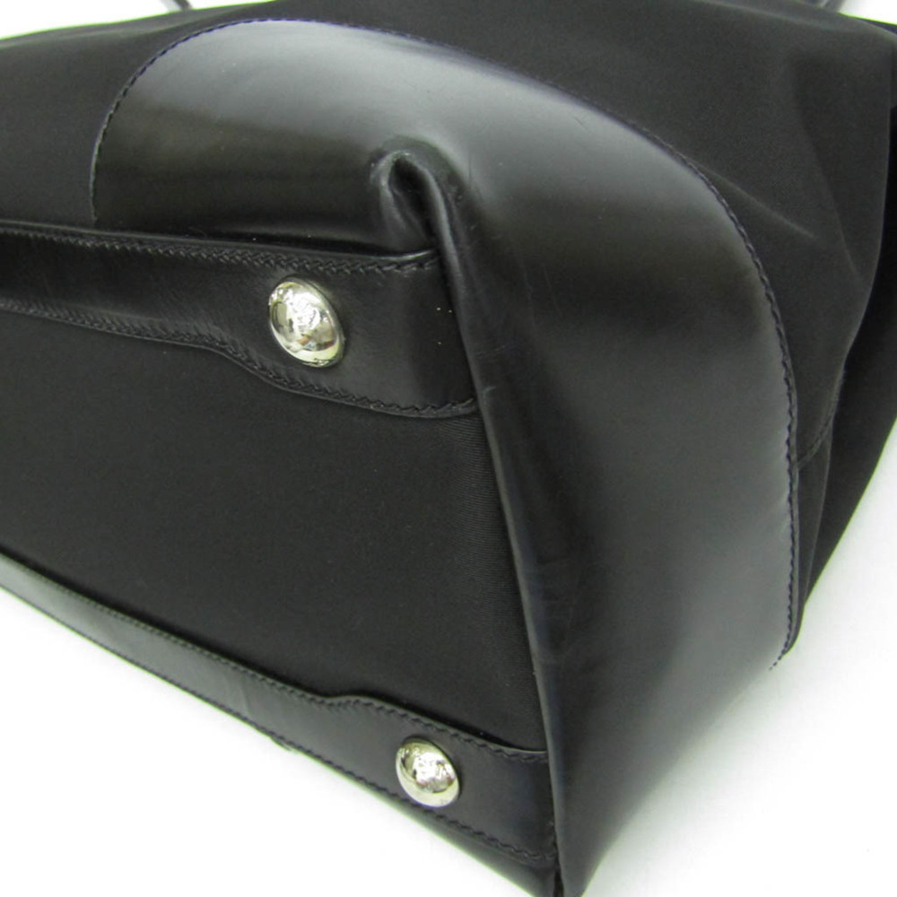 Prada Tessuto + Vitel BR3411 Women's Nylon,Leather Tote Bag Black - Picture 7 of 16